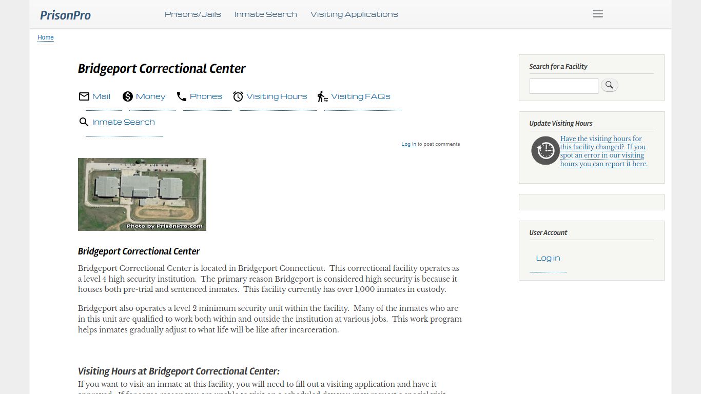 Bridgeport Correctional Center Visiting hours, inmate ...